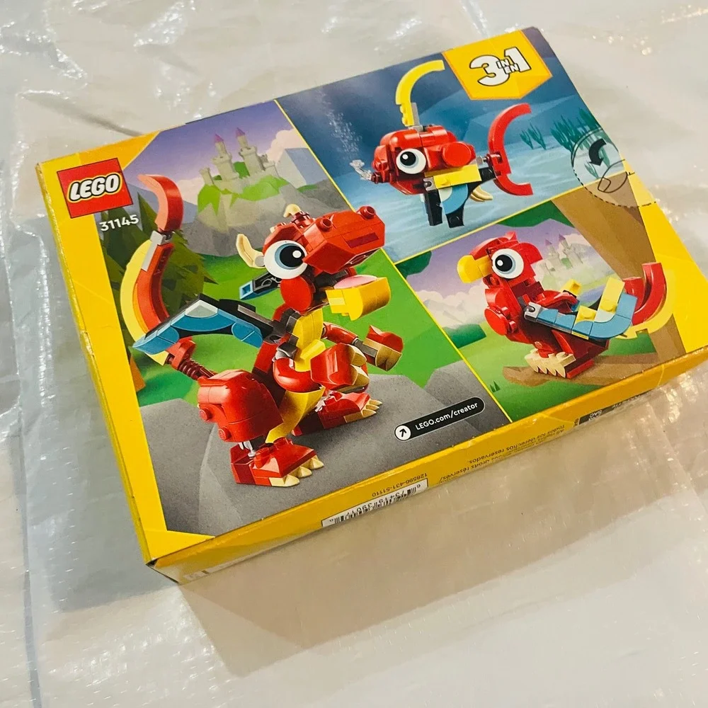 LEGO Creator 3 in 1 Red Dragon 31145 Phoenix Fish 149 Pieces 2024 Sealed